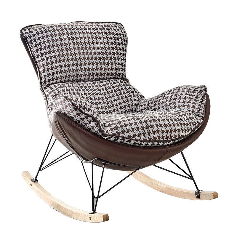 Modern Rocker Chair Upholstered Textured with Light Legs Glider