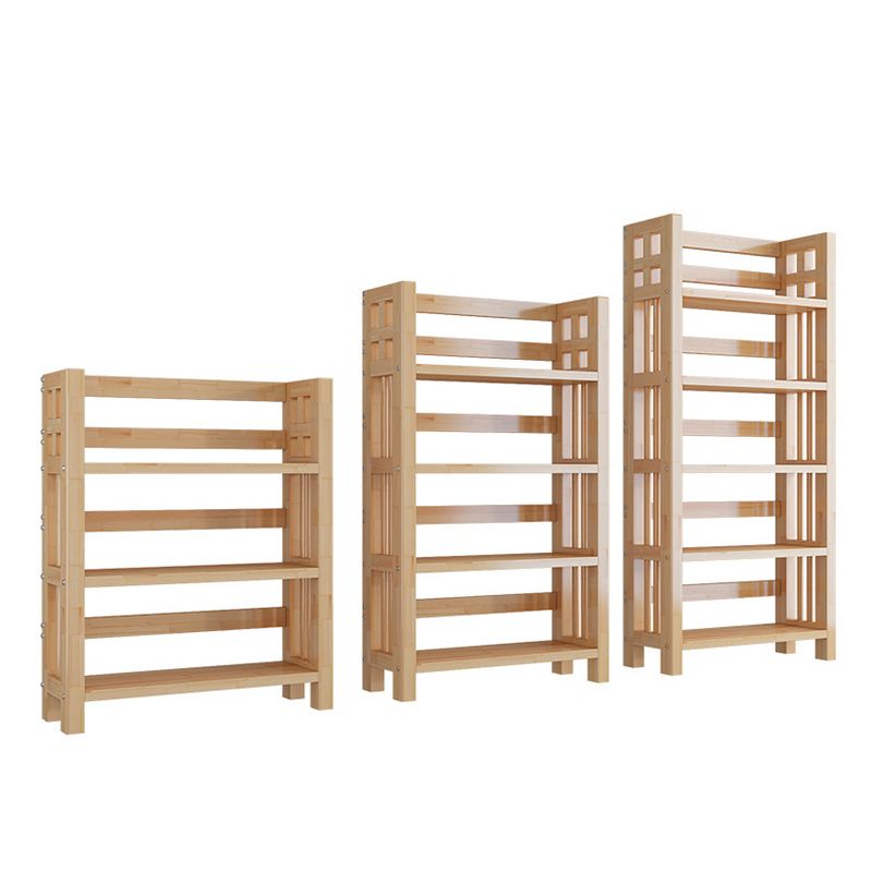 Contemporary Solid Wood Book Display Open Shelf Standard Bookcase