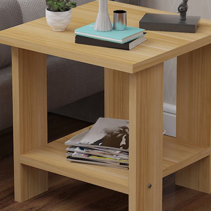 Contemporary Wooden Side Table One Shelf End Table With Four Legs