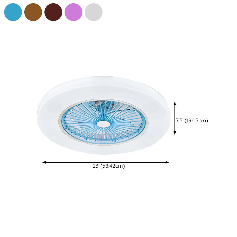 Modern Simple Ceiling Fan Lamp Circle Shape LED Ceiling Fan Light for Bedroom