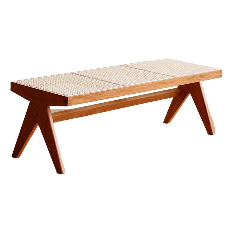 17.7"H Modern Bench Entryway and Bedroom Solid Wood Seating Bench with X-Legs