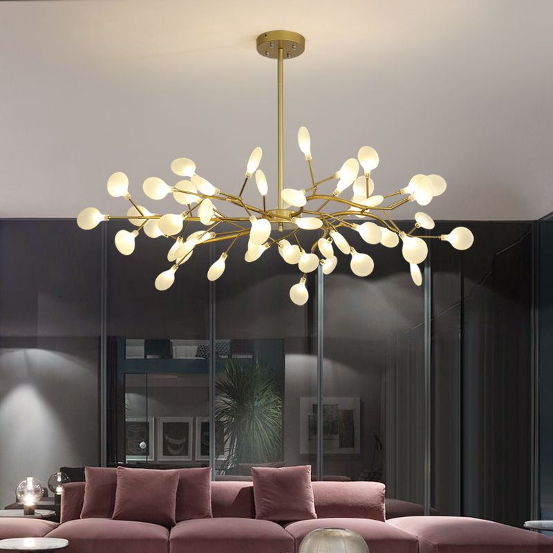 Metal Branch Shape Chandelier Nordic Style Fireflies Chandelier Chandelier pour le salon