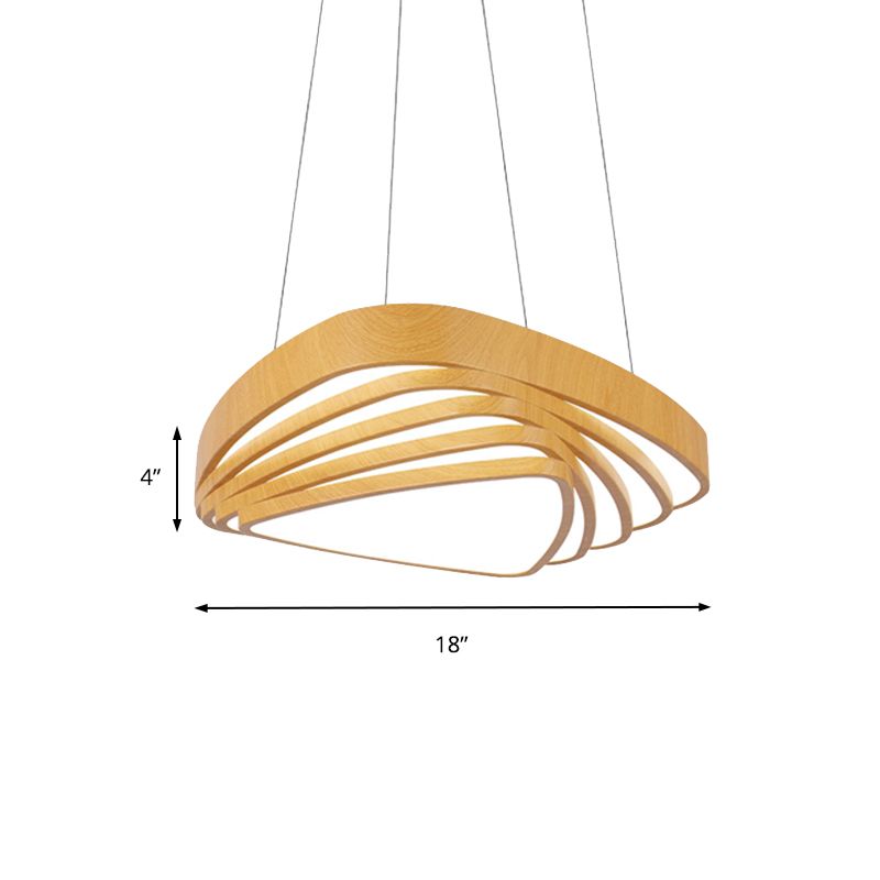 Triangolo LED LIGHT LIGHT MODERNO INGGERARE IN LAGGIO 18 "/22" 1 Light Aitura del soffitto beige in luce calda/bianca/naturale