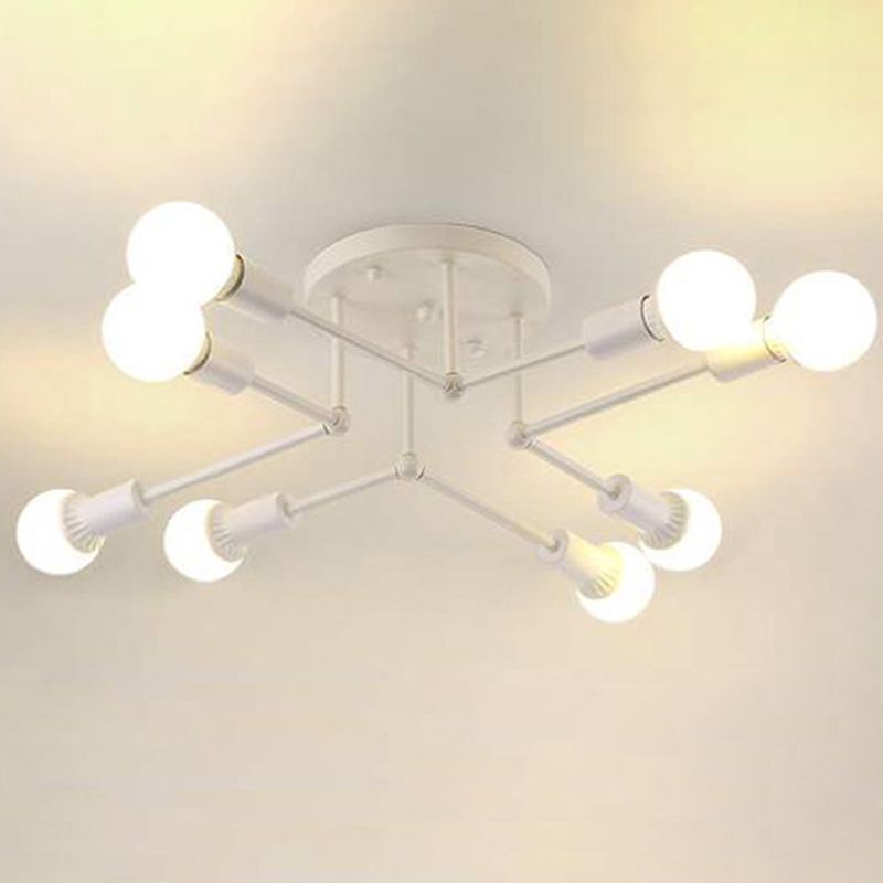 Modern Metal Ceiling Lighting Retro Sputnik Design Semi Flush Mount Lighting for Living Room