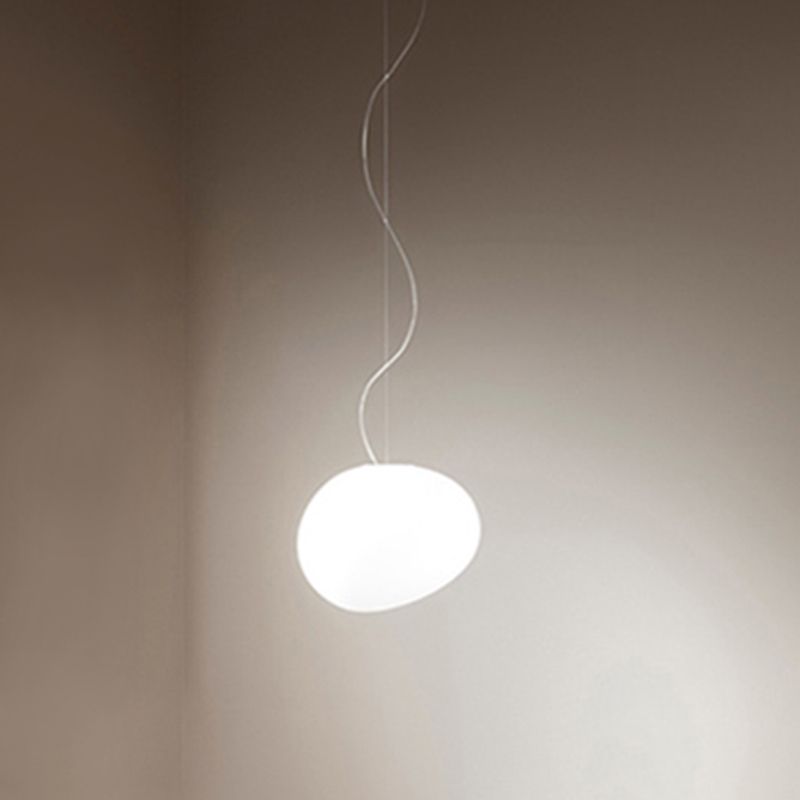 Light Pendre blanc nordique moderne à 1 lumière plafond suspendu pour chambre à coucher