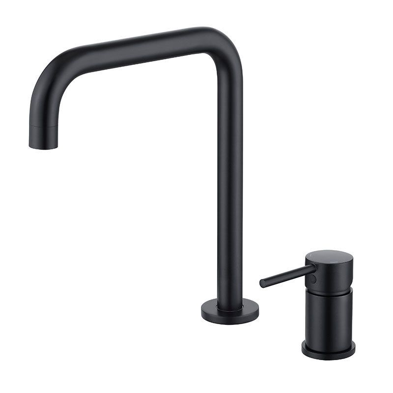 Circular 1-Handle Bathroom Faucet 2 Hole Widespread Bathroom Sink Faucet with Water Hose