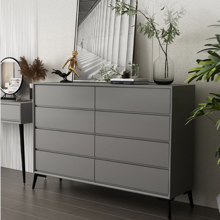 16" D Storage Chest Modern Style Bedroom Storage Chest Dresser in White and Grey