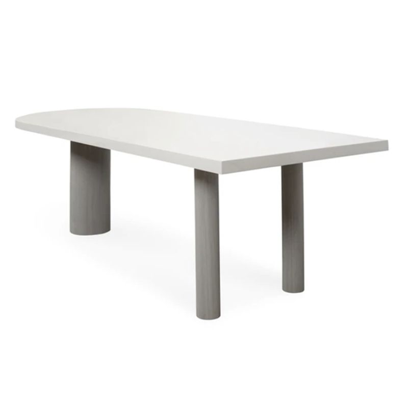 Forma libera tavolo da pranzo moderno tavolo fisso tono bianco con 3 gambe per sala da pranzo