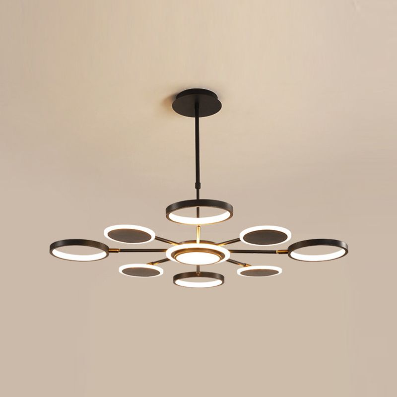 Modern Style Chandelier Lighting Fixtures Round Metal Hanging Chandelier