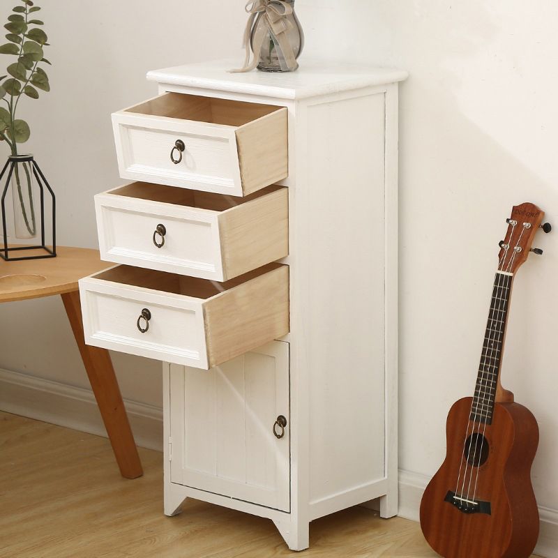 Industrial Distressed Finish Accent Cabinet with Drawers and Door