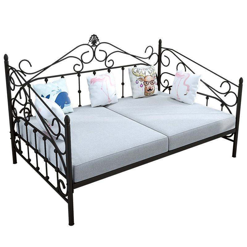 Modern Metal Toddler Bed Mattress Included Kids Bed with Guardrail