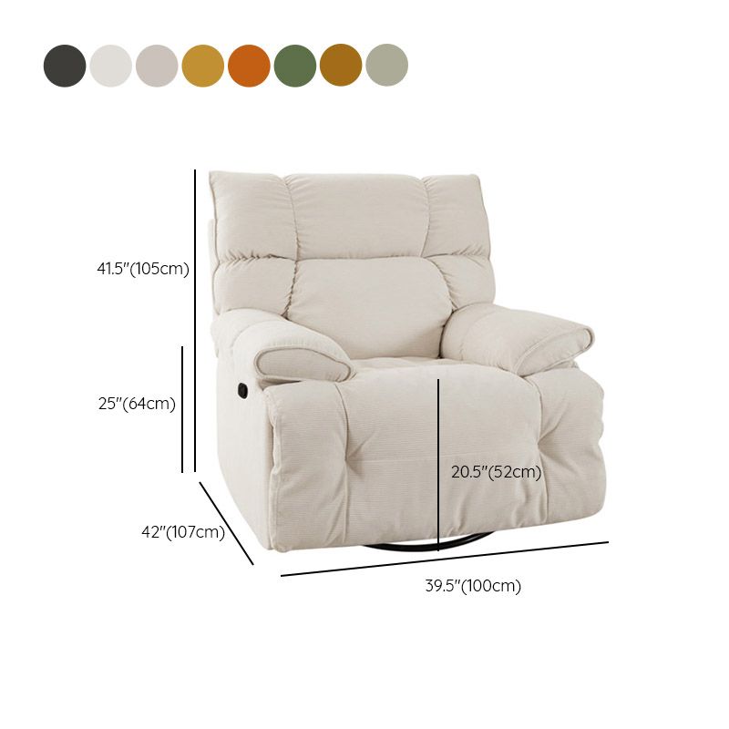 Solid Color Swivel Rocker Standard Recliner Microsuede Recliner Chair