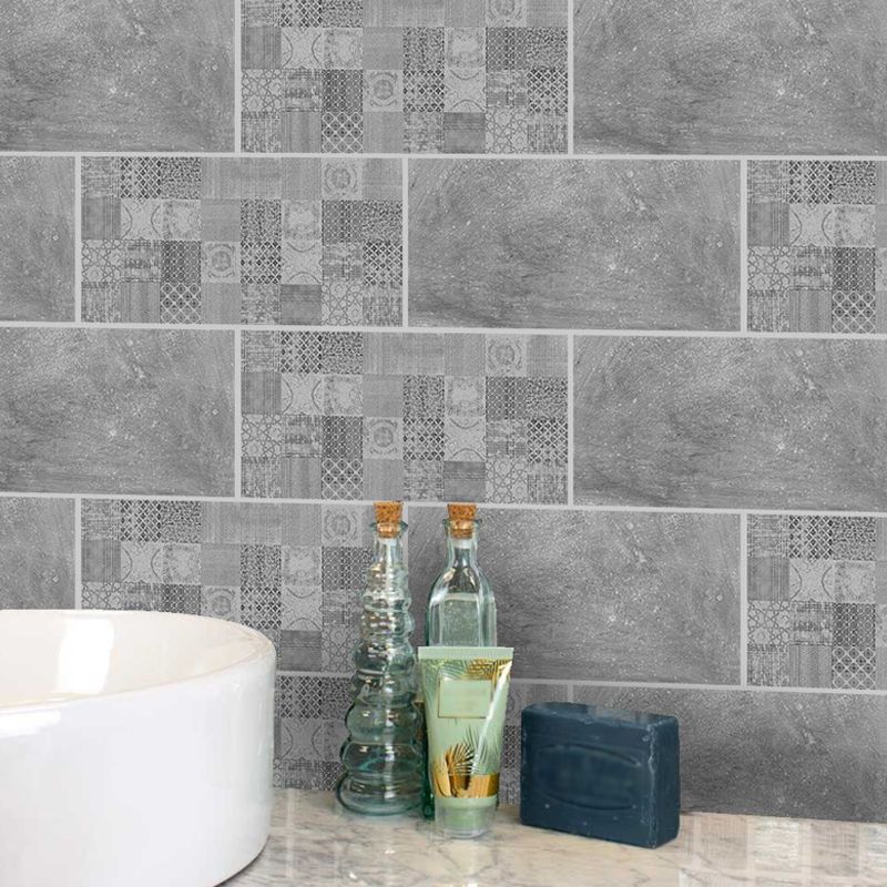 Grey Cement Wallpaper Panels Self-Adhesive Industrial Kitchen Backsplash Wall Decor