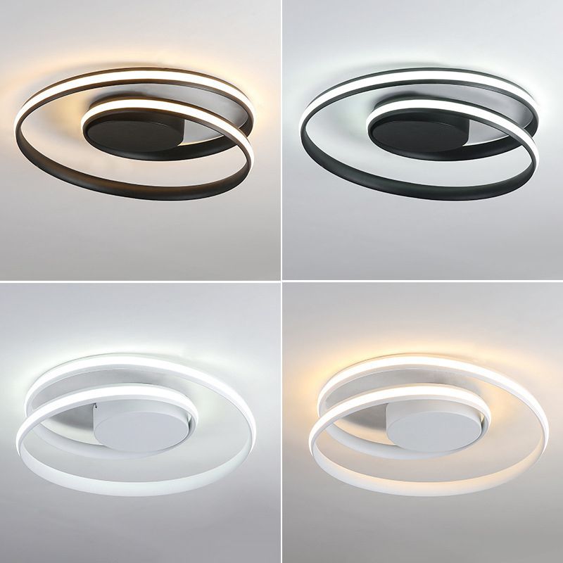 Modern Minimalist Indoor LED Ceiling Light Aluminium Linear Flush Mount with Silicone Shade