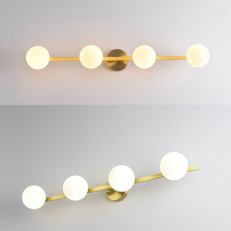 Bubble Sconce Light Fixture Minimalist Style Metal Gold Wall Lighting Fixture for Bathroom