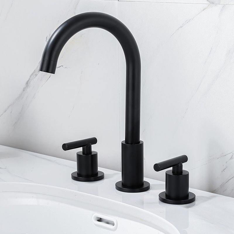 Modern 2-Handle Bathroom Sink Faucet 3 Hole Widespread Bathroom Faucet