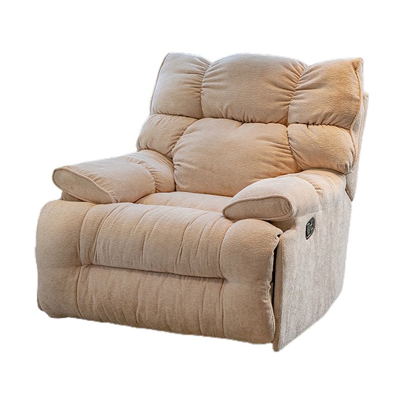 Tufted Back Standard Recliner with Metal Base in Velvet Recliner