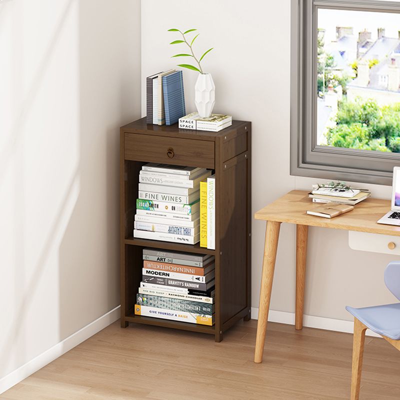 Modern Wooden Accent Chest Living Room Chest with Shelves in Dark Brone