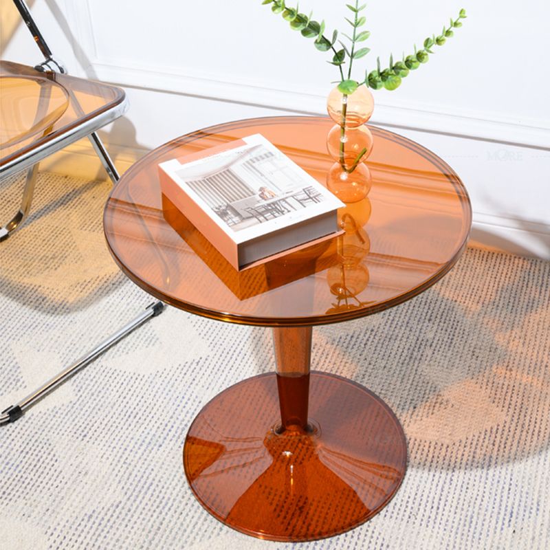 Acrylic Bedside Table , Modern 19.1" H Round Nightstand Table