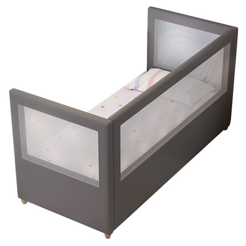 Modern Baby Crib with Storage Wood Upholstered with Mattress Nursery Bed