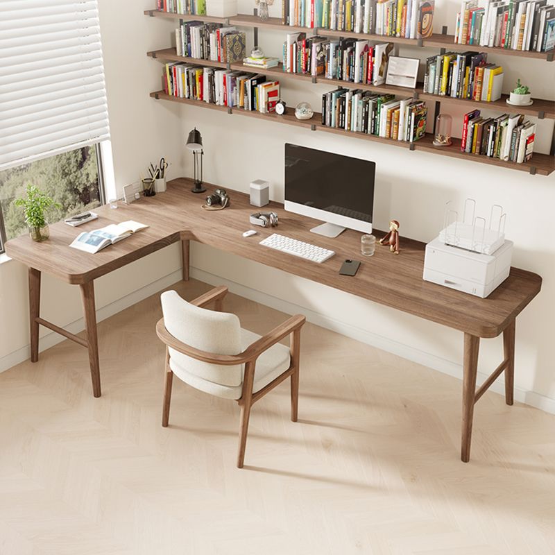 Industrial L-Shape Writing Desk Solid Wood Office Desk for Office