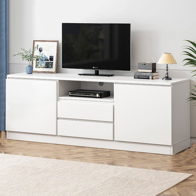 Modern TV Console Faux Wood TV Stand with Drawers and Storage, 24"H X 12"W