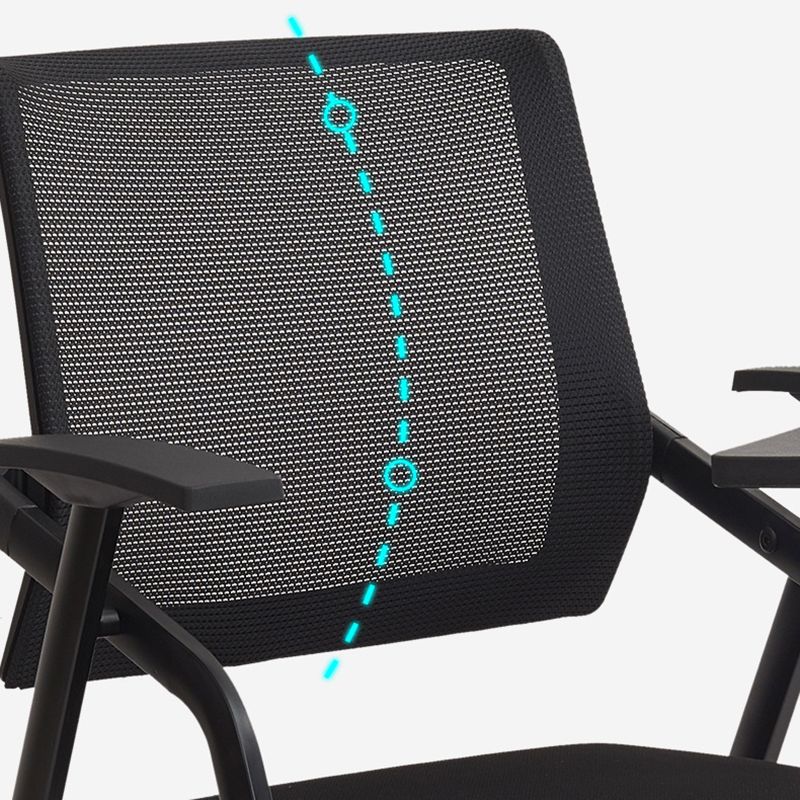 Modern Arms Included Conference Chair Black Mesh-back Chair for Office