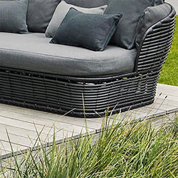 Modern & Contemporary Outdoor Loveseat Wicker/Rattan Fabric With Cushions