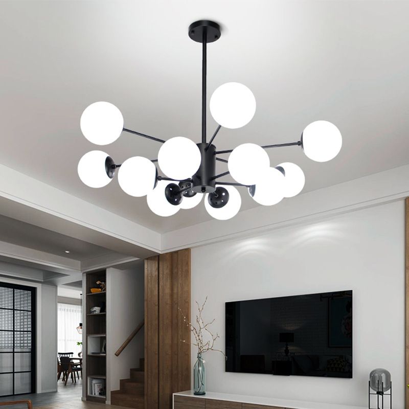 Ball Hanging Light Kit Modern Style Glass Multi Lights Chandelier Lamp