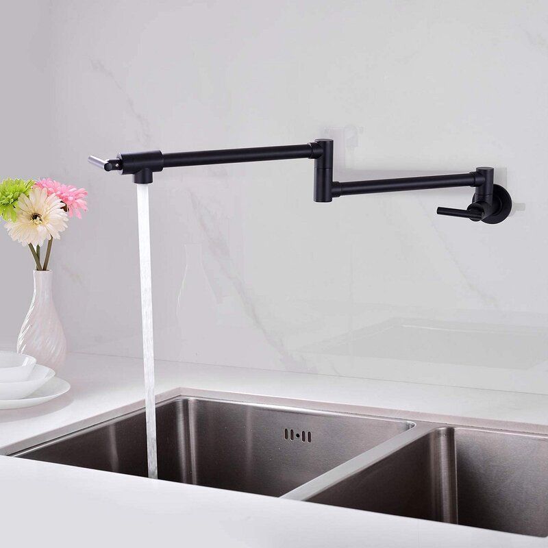 Modern Metal One Hold Wall Mounted Pot Filler Low Profile Filler