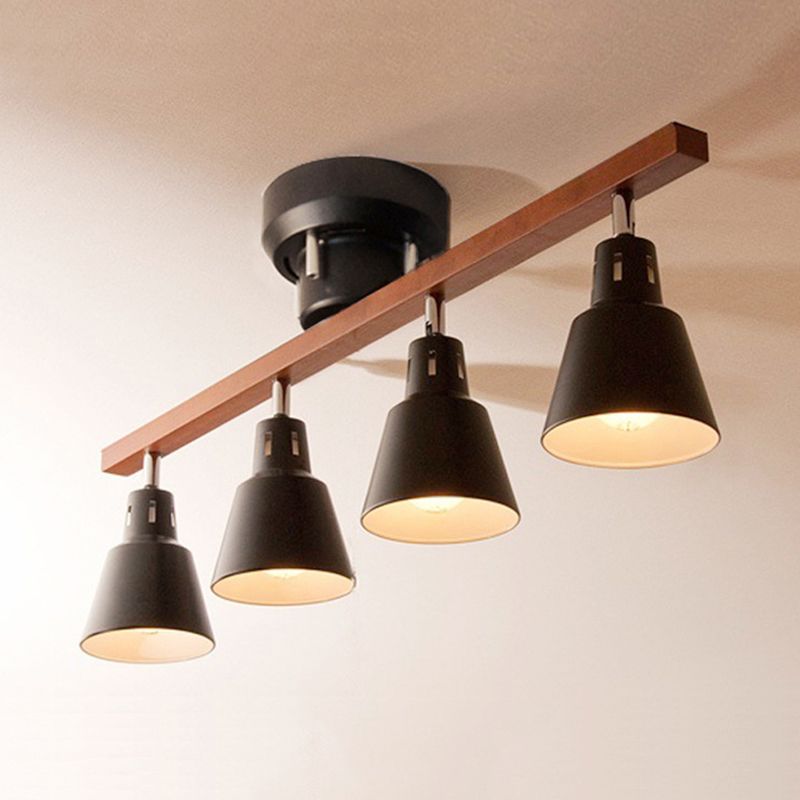 Metal Bell Semi Flush Light Simple Semi Flush Chandelier Lighting