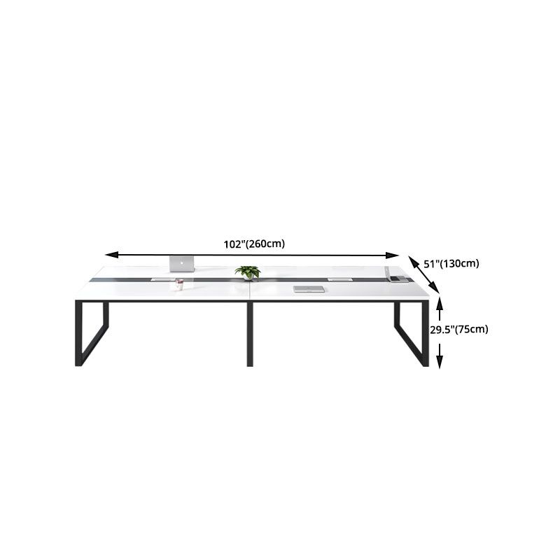 Modern Manufactured Wood Office Desk Rectangular Desk with Sled Base