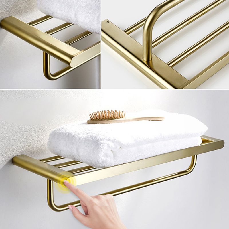 Modern Brushed Brass Bathroom Accessories Hardware Set with Towel Bar