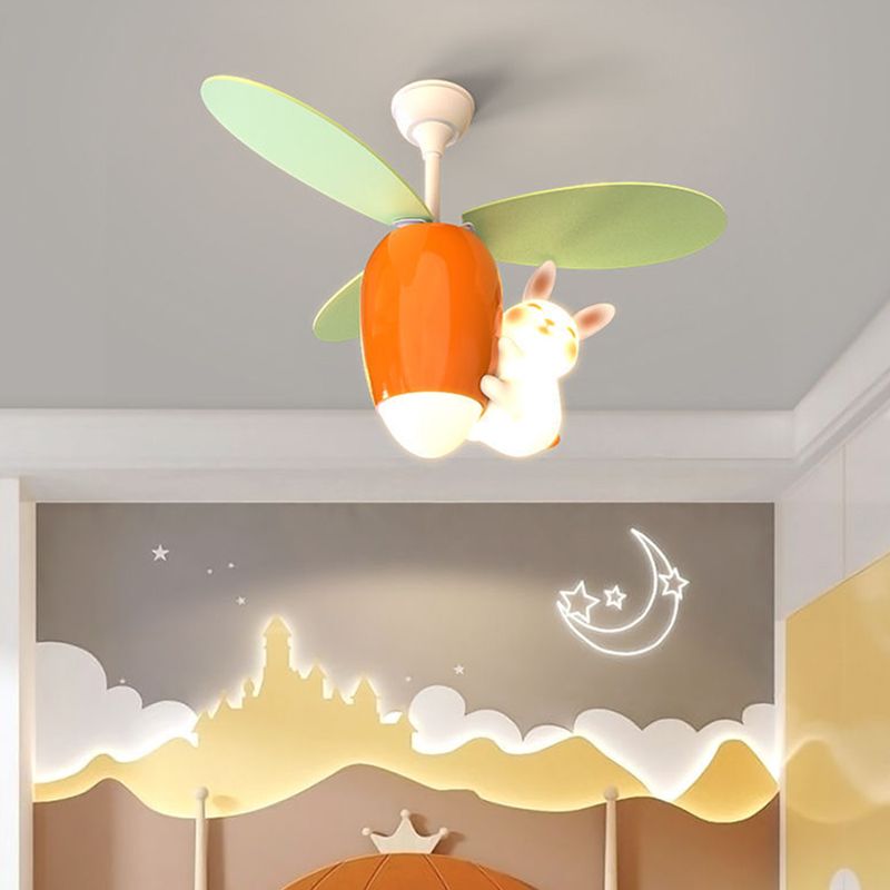 Cartoon Style Ceiling Fan Lamp 6th Gears Adjustment Ceiling Fan Light for Children Room