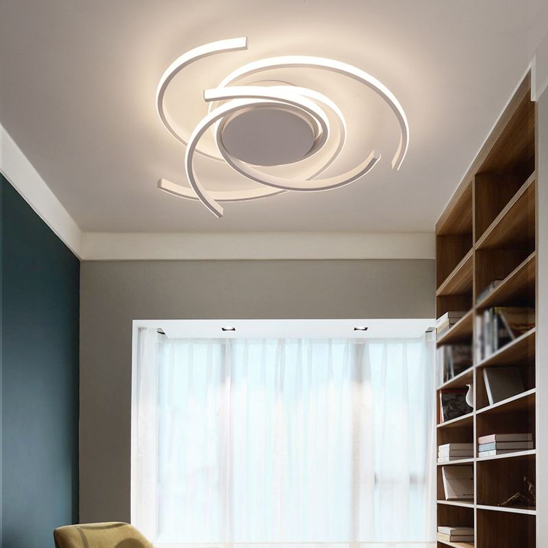 Metal Shaded Ceiling Flush Mount Light Minimalist Style LED Ceiling Mounted Fixture