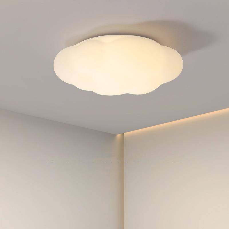 Single Modern White Flush Mount Lighting Acrylic Ceiling Light for Bedroom