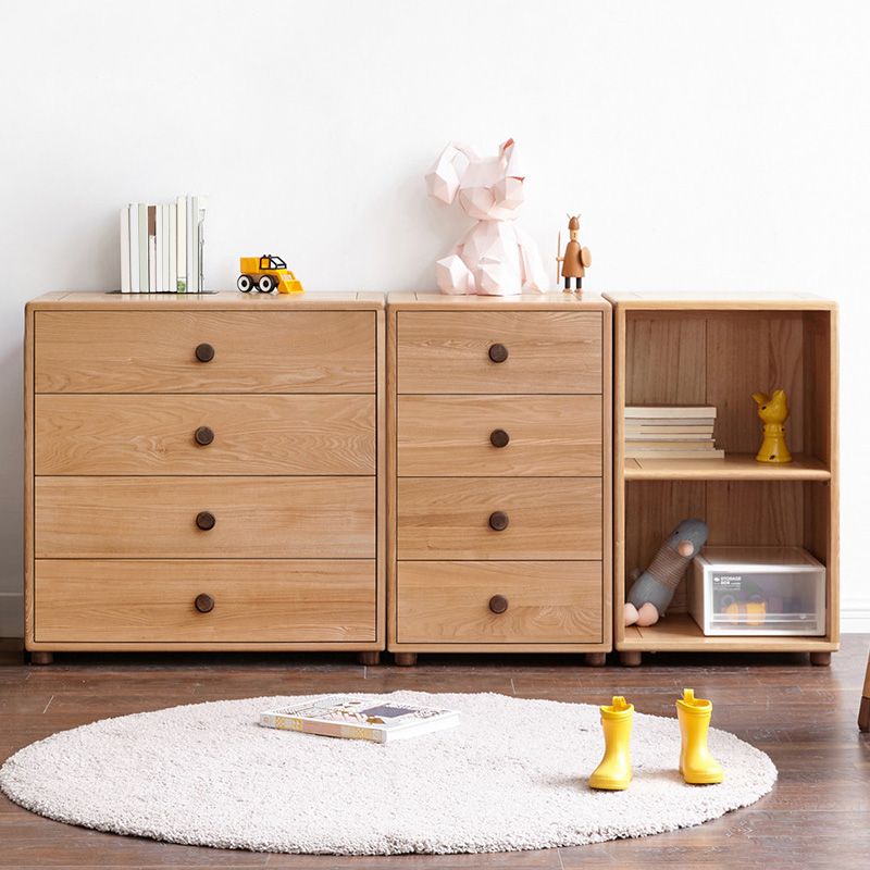 Natural Scandinavian Kids Nightstand Solid Wood Baby Dresser