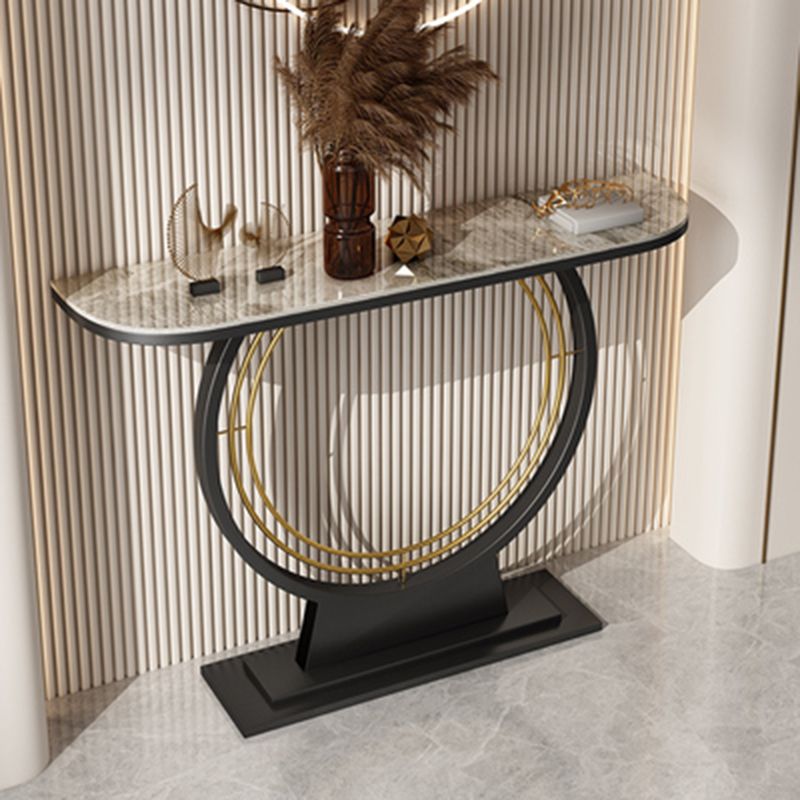 Scratch Resistant Rectangle/Half Moon Marble/Stone Console Table