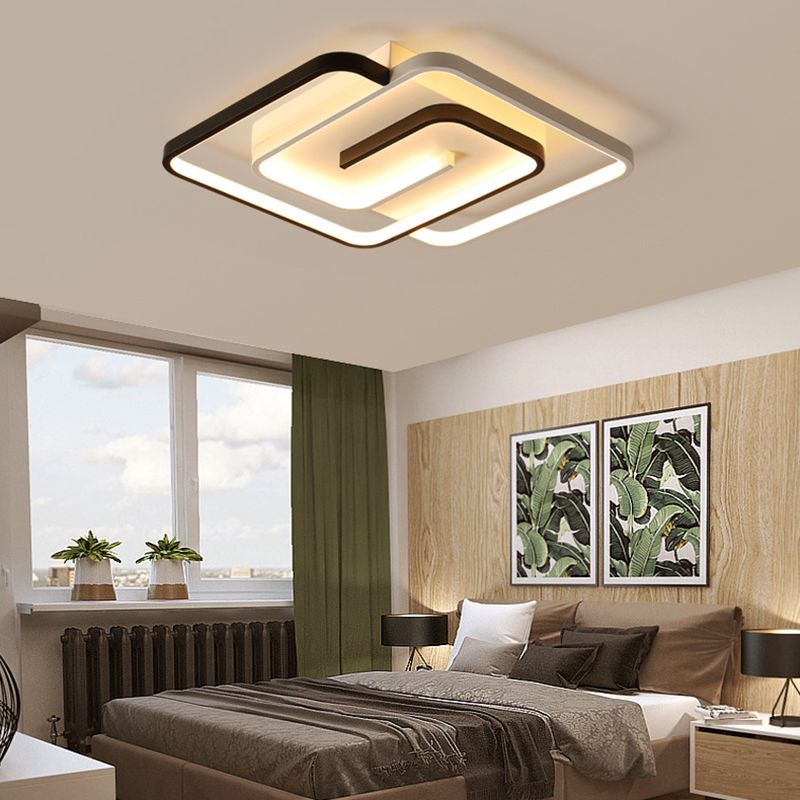 Geometric Flush Mount Lighting Modern Metal Flush Pendant Light