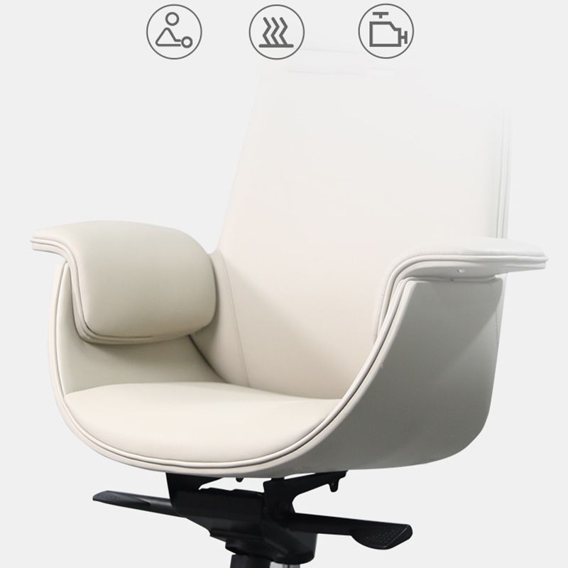 Modern Arms Included Chair High-Back Leather Desk Chair with Wheels