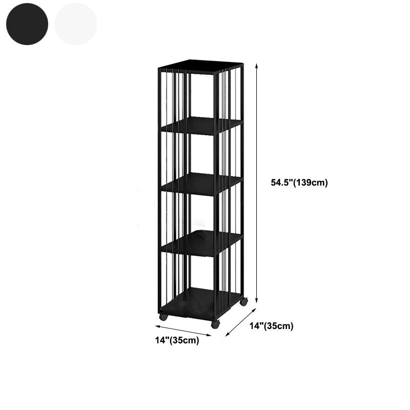 Modern Metal Bookshelf Standard Vertical Bookcase in Burnish