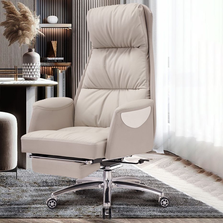 Modern Leather Executive Office Chair High Back Upholstered Desk Chair with Footrest