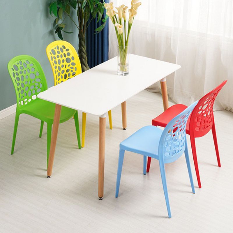 Nordic Dining Chair Plastic Dining Armless Chairs for Kitchen