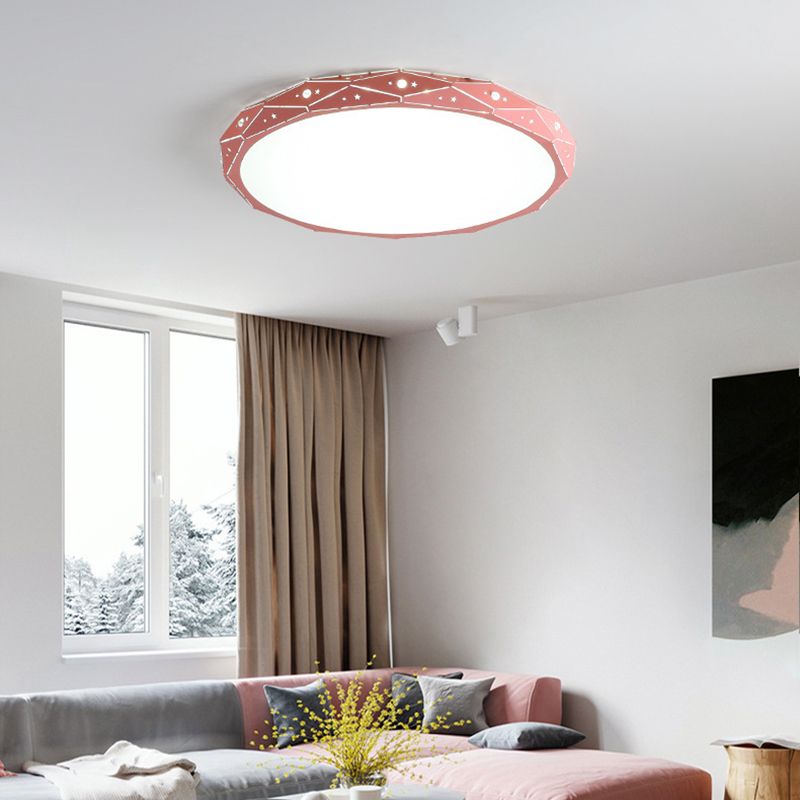 Modern Style Circle Shape Ceiling Light Metal 1 Light Ceiling Light for Dining Room