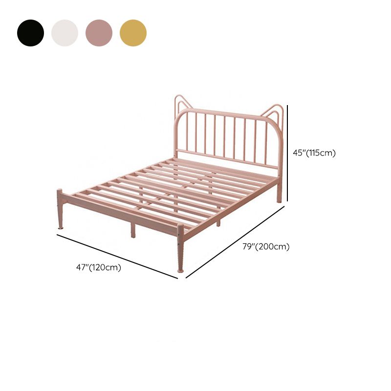 Contemporary Metal Full-Size Kids Bed Open-Frame Low Standard Bed