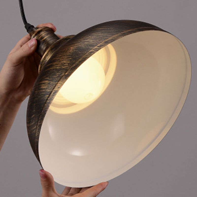 Couverture de pot vintage Lampe suspendue à un seul bulbe d'éclairage en métal pour salle à manger