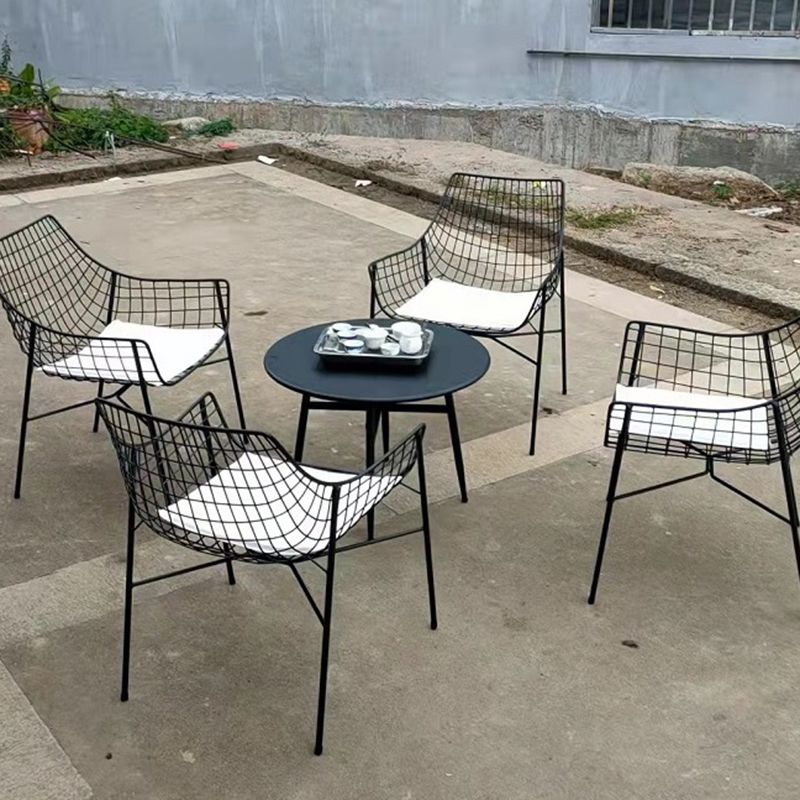 No Natural Variation Armed Chairs Metal Rust Resistant Dining Armchair