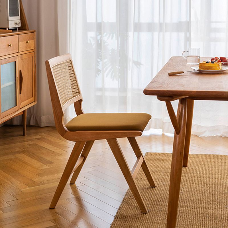 Modern Style Side Chair Open Back Solid Wood Dining Chair for Home