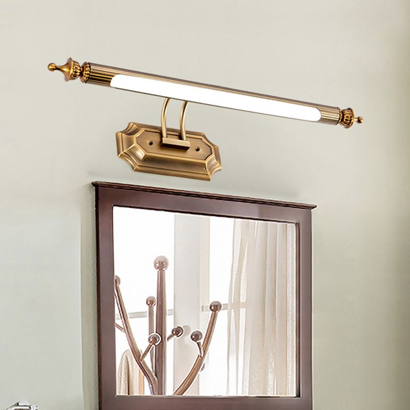 Mid-Century Cylindrical Wall Mounted Vanity Lights Copper Vanity Lighting Fixtures for Bathroom