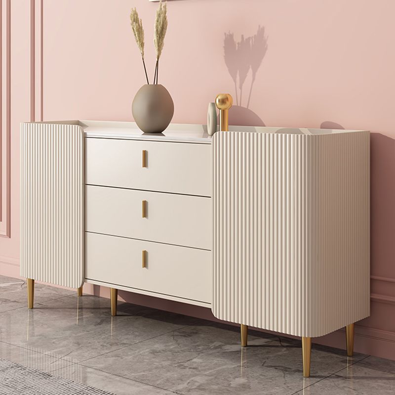 White Buffet Sideboard Dining Room Credenza with Drawers and Storage